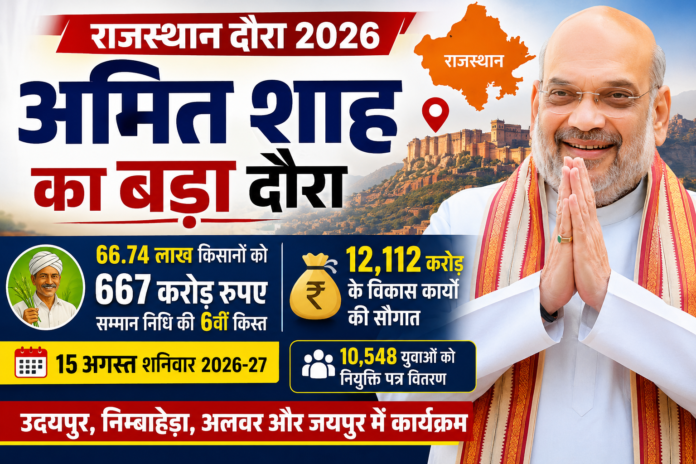 अमित शाह राजस्थान दौरा 2026